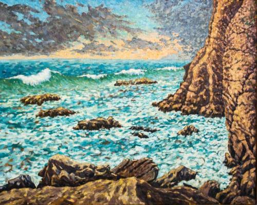 Beneath the Headlands of Dana Point,2004,oil,32x40